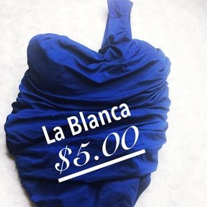La Blanca blue one piece swim suit